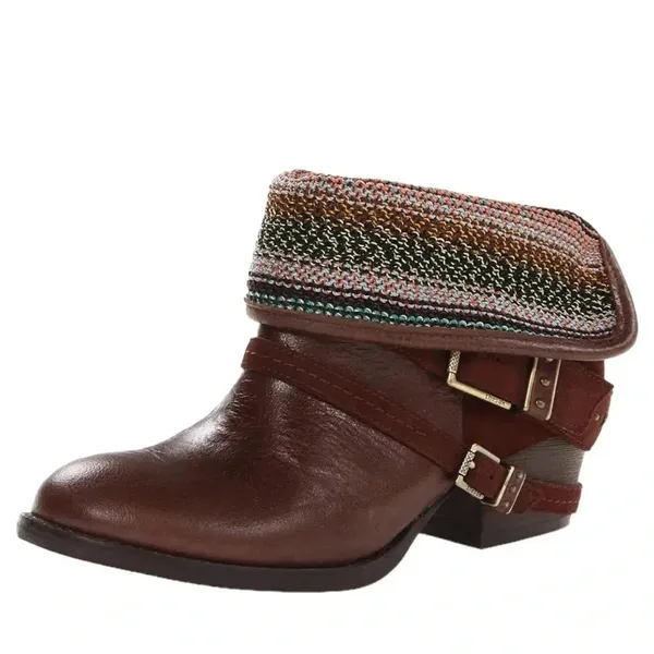 The Sak Women's Harper Leather Boho Ankle Boot Bootie Brown Size 8 - Image 2