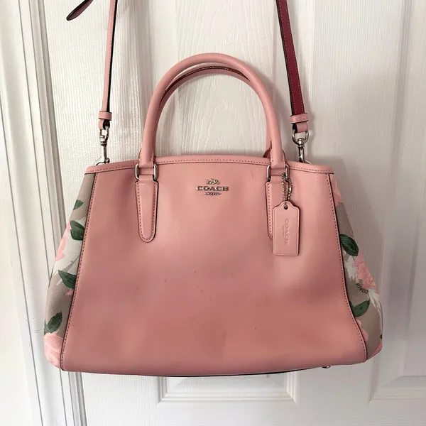 Coach F25868 Margot Caryall Pink Multi Camo Rose Floral Print Satchel Crossbody - Image 3