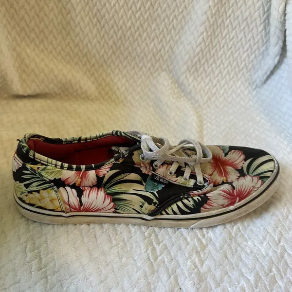 Vans Hawaiian Floral Low Top Sneakers Size 9.5 - Image 7