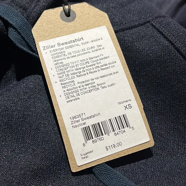 NWT Prana Women's Ziller Wool Blend Sweatshirt Hoodie with Corded Hem Oversized - Image 7