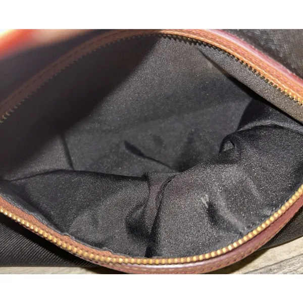 Coach Black and Tan Canvas Tote - Image 5