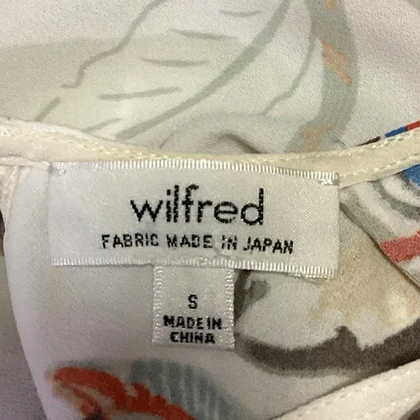 Aritzia Wilfred White Silk Floral Print Sleeveless Racerback Blouse Tank Top S - Image 4