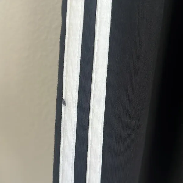 Adidas Essentials 3-Stripes Leggings Black White Embroidered Trefoil Logo Large - Image 5