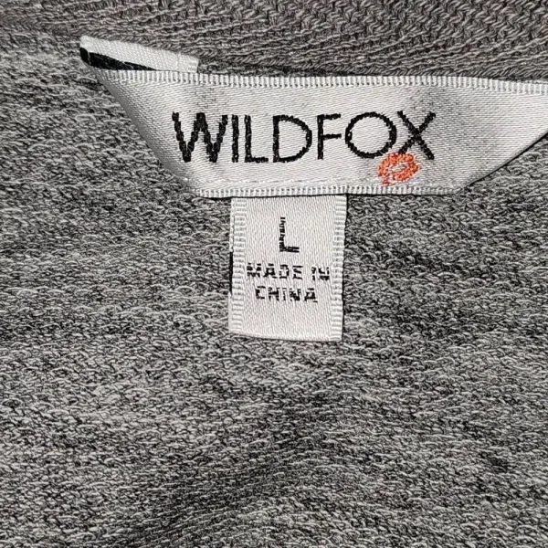 Wildfox Womens Gray Pour Favor Wine‎ Sweatshirt Large - Image 3