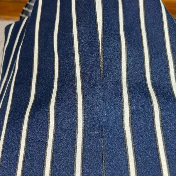 Reformation Zircon Wrap Mini Dress Navy Blue Capone Stripes Size‎ US 0 - Image 11