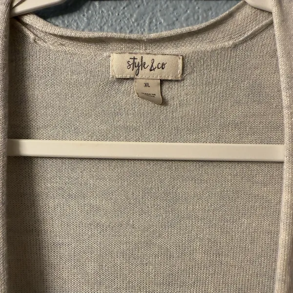 Style & Co. Striped Open Front Cardigan in gray and Blue Tones - Image 5