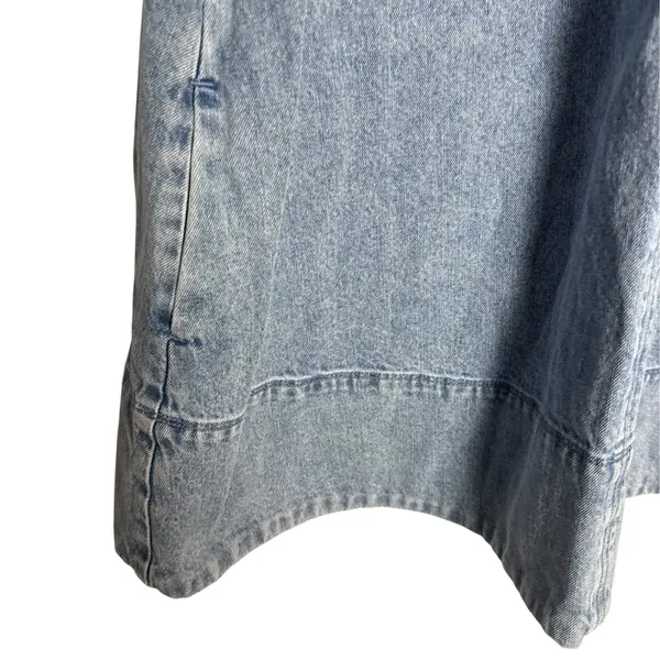 Free People Harlow Blue Denim Short Sleeve Shift A-Line Mini Dress Size XS - Image 6