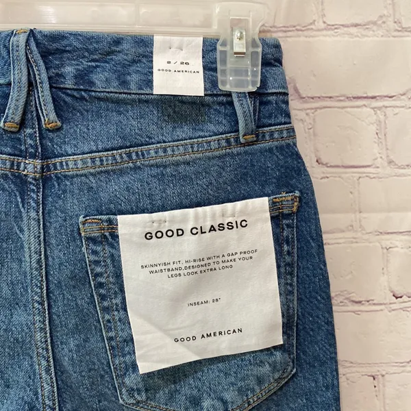 Good American NWT Good Classic Skinny-ish Fit Jeans Size 2 / 26 Medium Wash - Image 5