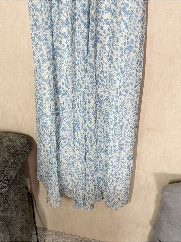 NWT Birdy Grey Women’s Grace Chiffon Maxi Dress with Slit Blue Dreamy Ditsy XXL - Image 5