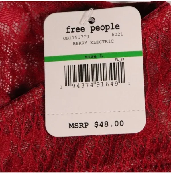 NWT free people tameeka bra in size large shade berry electric - Image 5