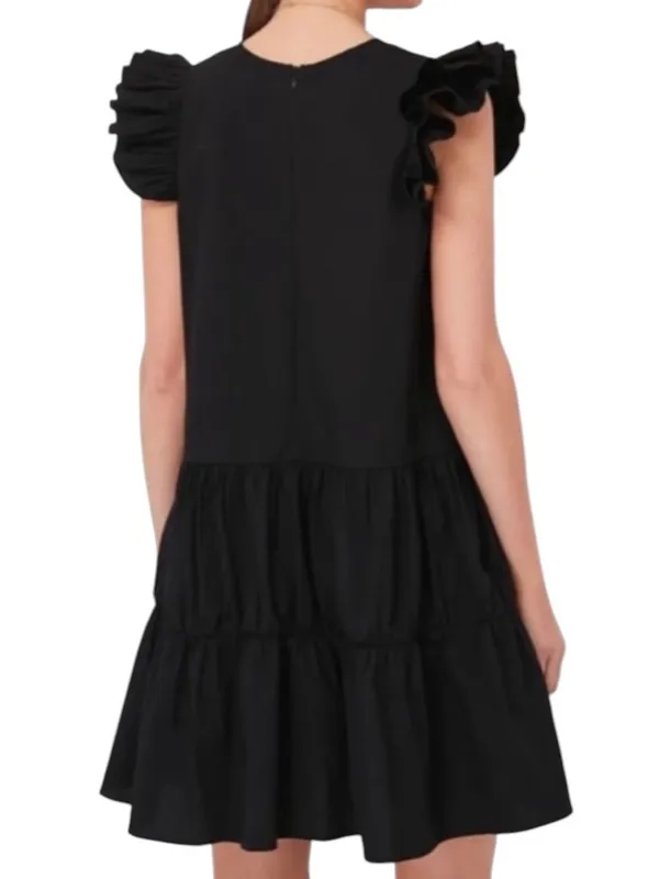Pomander Place by Tuckernuck Black Corrine Flutter Sleeve Mini Dress Women Small - Image 3