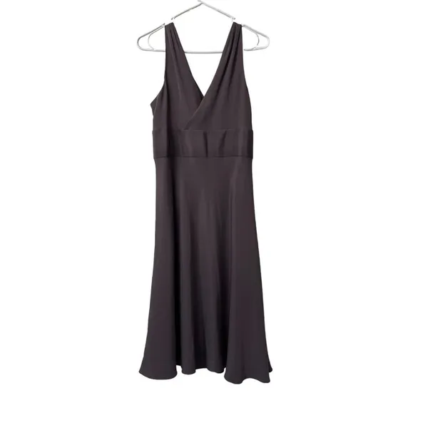 J Crew Purple Sophia Fit Flare Silk Midi Dress Women‎ Size 14 Formal Modern City - Image 2