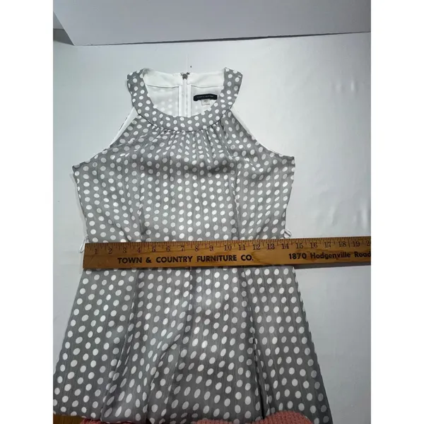 Tommy Hilfiger‎ Polka Dot Halter Maxi Dress Womens 4 Gray White Flowy - Image 9