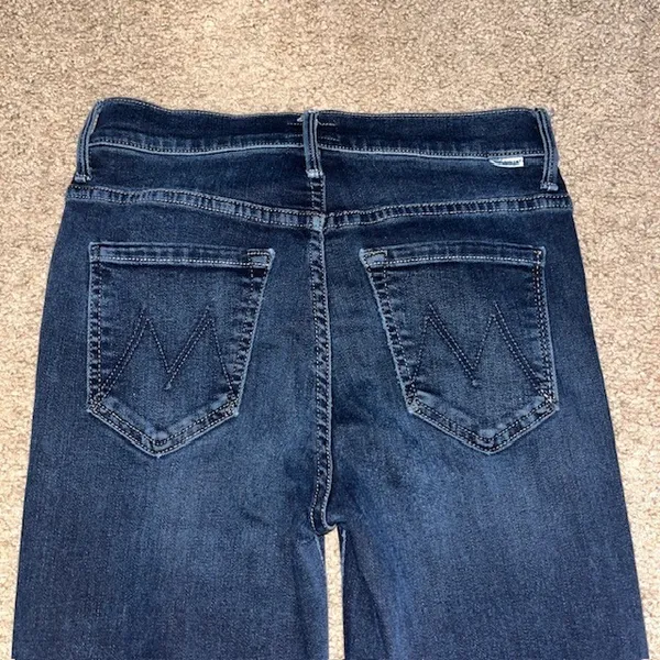 MOTHER The Stunner Zip Two Step Fray‎ Skinny Jeans Last Call Dark Wash 25 - Image 8