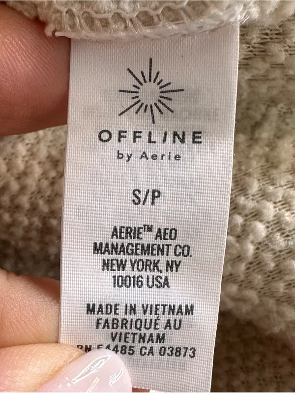 Offline by aerie Cream Sherpa Half-Zip Oversized Pullover Women’s Size Small - Image 8