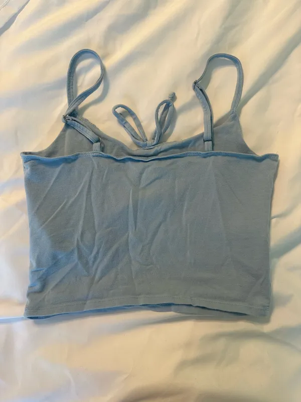 Hollister Blue Cropped Tank Top - Image 3