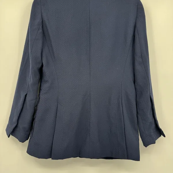 Allen ABS Womens Blazer 4 Blue Business Professional Office Artsy Lined Jacket - Image 8