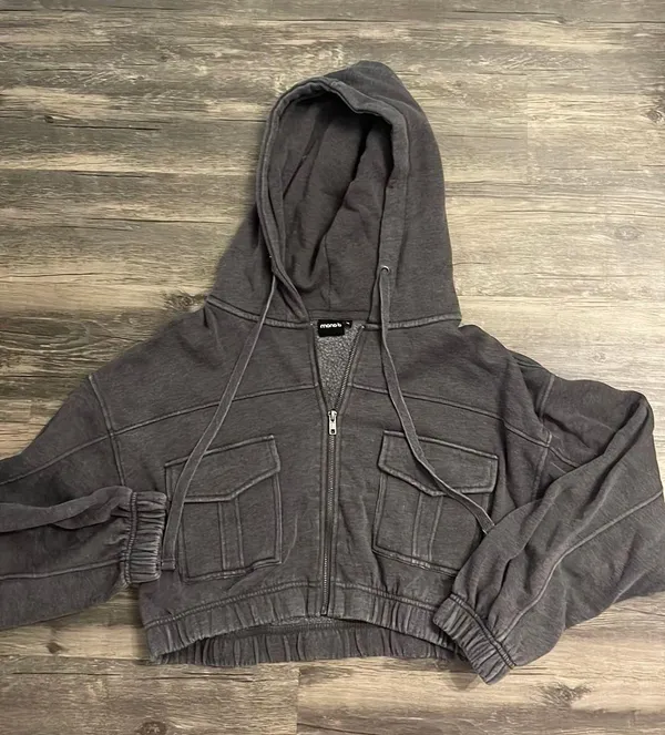 These Three Boutique Gray Zip Up - Image 3