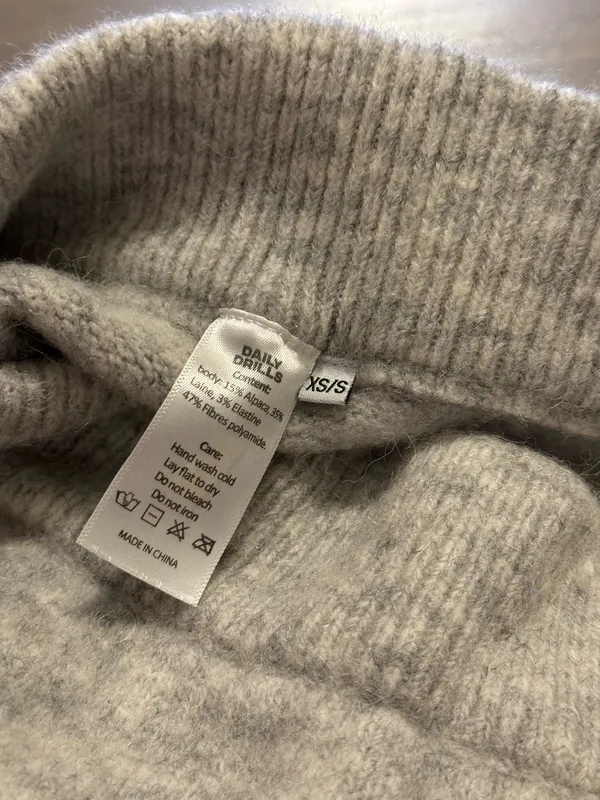 Daily Drills Alpaca Wool Blend Shorts Grey XS/S New - Image 4