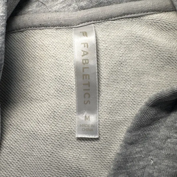 Fabletics Embroidered‎ Hoodie Gray Sweatshirt Womens Medium Athletic Activewear - Image 8