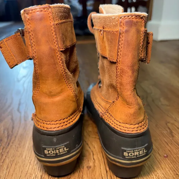 Sorel Fancy Lace II Womens size 7 Boots Brown Waterproof Leather Lace Up Duck - Image 10