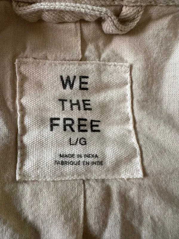 Free People Bohemian Kali Washed Utility Military Canvas Jacket Oat Large - Image 14