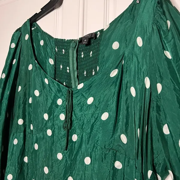 J.Crew Sweetheart Neckline Polka Dot Midi Dress Size 18 - Image 7