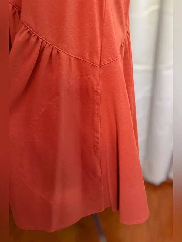 Rust V-Neck Sleeveless Babydoll Flowy Mini Sundress - Image 5