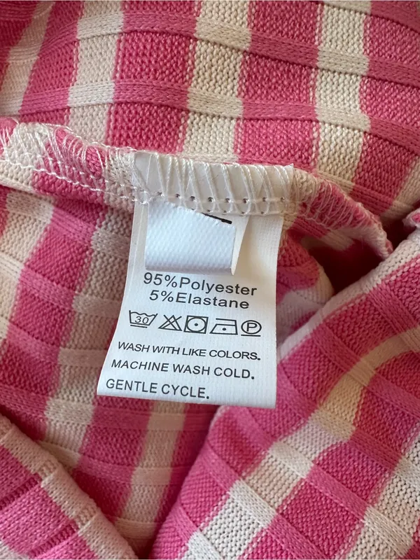 Pink and White Striped Wide Leg Pants - Image 4