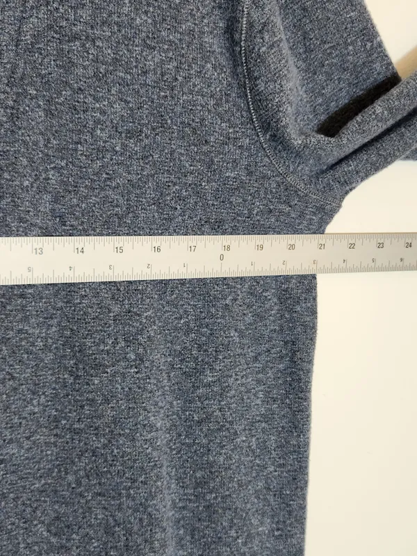Banana Republic Womens Heather Blue Quarter Zip Pullover Sweater Size Large - Image 5