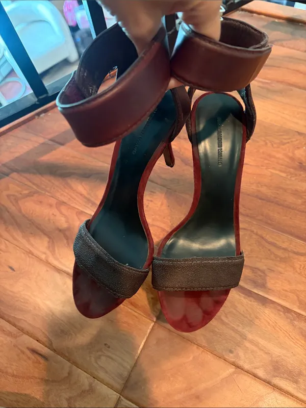 Alexander Wang Burgundy Colette Stingray Sandals Size 38 - Image 8