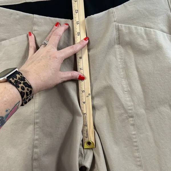 Old Navy XL Tall XLT High Waisted Pull On Pixie Super Wide Leg Pants Comfort Tan - Image 12