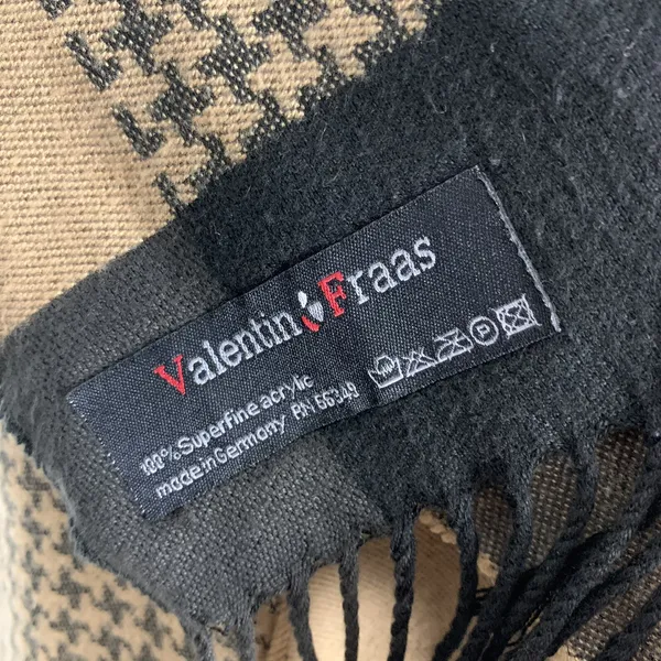 Valentin Fraas Unisex Fringe Scarf Brown Plaid Cozy Winter Blanket Wrap - Image 4