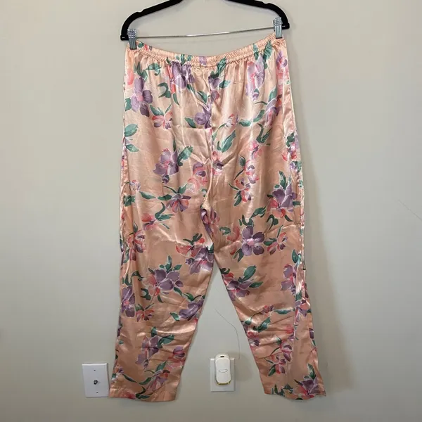 Victoria’s Secret Gold Label Pink Floral Pajama PJ Pants Size Large Vintage - Image 5