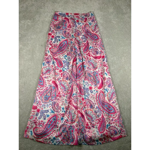 Ontwelfth Paisley‎ Printed Wide Leg Pants Pink Small - Image 6