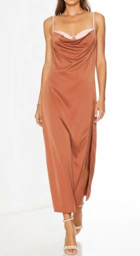 FOR LOVE & LEMONS Viv Maxi Dress, Brown, XL - Image 5