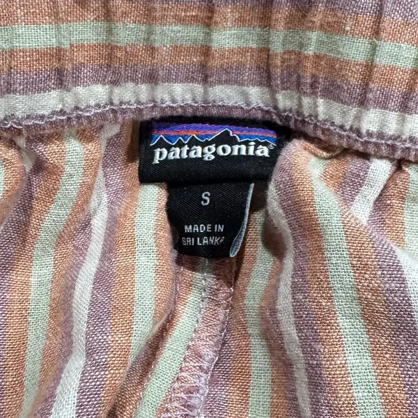 Patagonia Garden Island Pants Pinstripe Hemp Wide Leg Women’s Small - Image 4