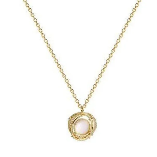 18K Gold Plated Cat's Eye Stone Pendant Necklace for Women - Image 2