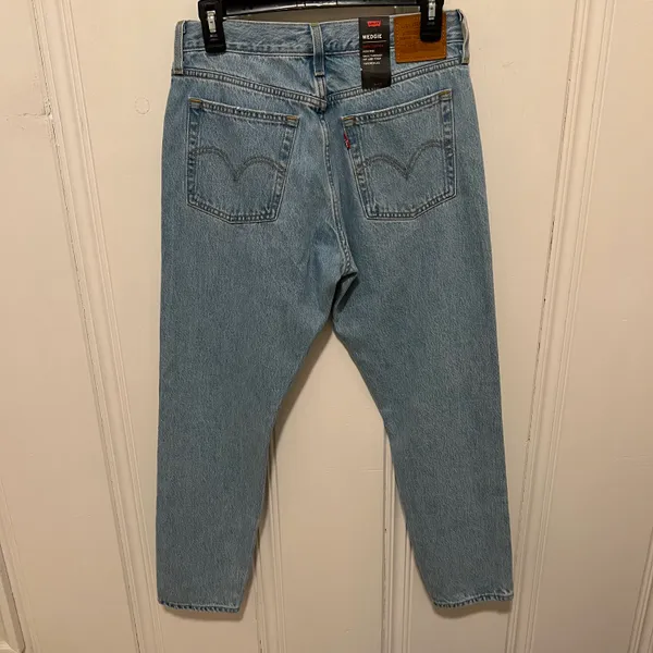 Levi's Wedgie Icon Fit Ripped High Waist Straight Leg Jeans Luxor Found Out 28 - Image 11