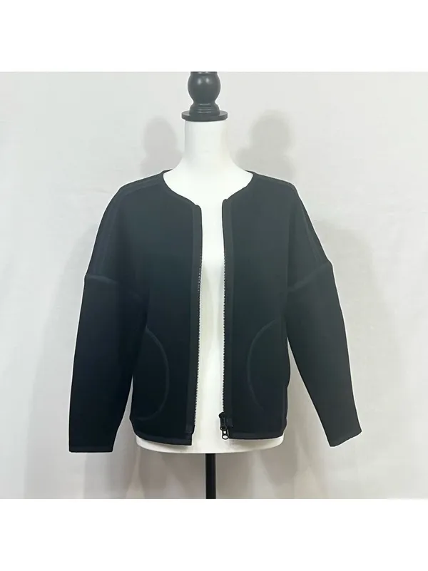 Madewell Oversized The Everywhere Black Jacket Full Zip Size XS Bomber Jacket - Image 8