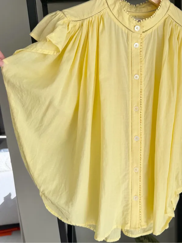 Madewell Flutter Sleeve Button Up Top - Image 2