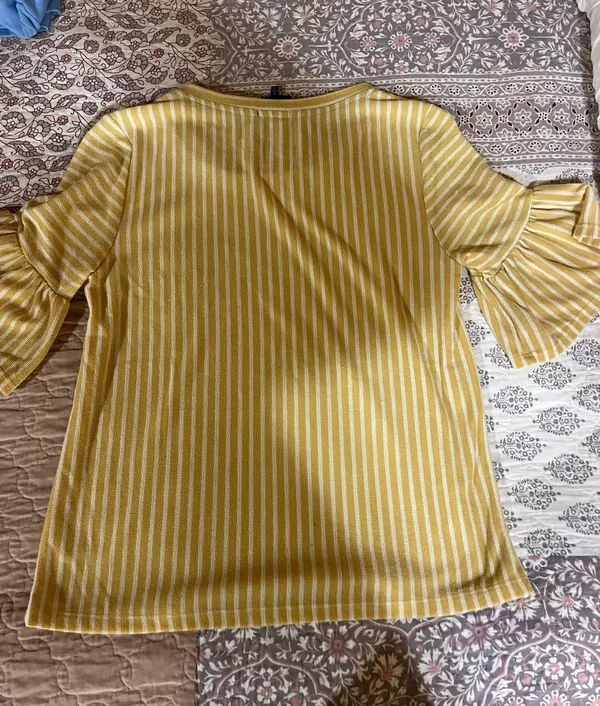 Dressy Yellow Striped Shirt - Image 5
