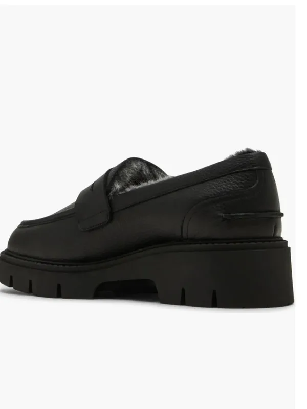 NEW $140 BLONDO Kimora Waterproof Platform Penny Loafer Black Leather SZ-8.5 - Image 2