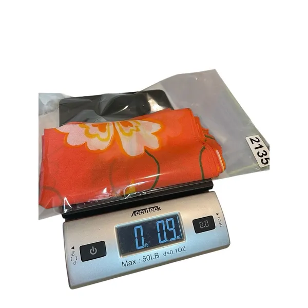 Made in Italy Orange Floral Scarf 100% Polyester Sheer Lightweight Wrap - Image 10
