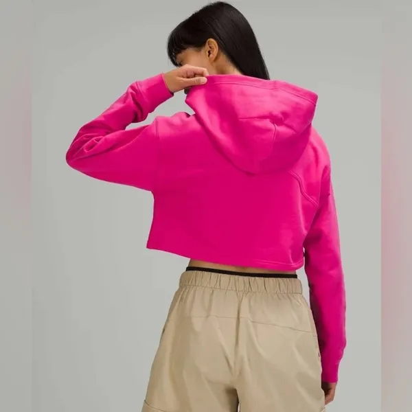 NWOT Lululemon All Yours Cropped Hoodie in Sonic Pink - Image 2