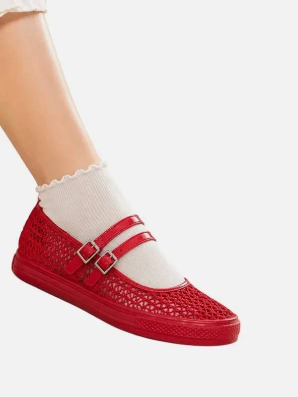 NEW Converse Chuck Taylor All Star Dainty Mary Jane Knit Women Red A16568C 10.5 - Image 2