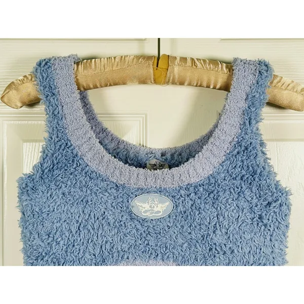 Y2K Boys Lie Bodhi Fleece Bralette Fuzzy Crop Top XS/S Blue Lounge Bratz Rave - Image 6