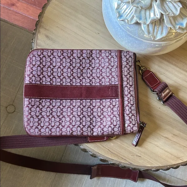 Coach Purple‎ Suede Logo Canvas Swing Pack Crossbody - Image 4