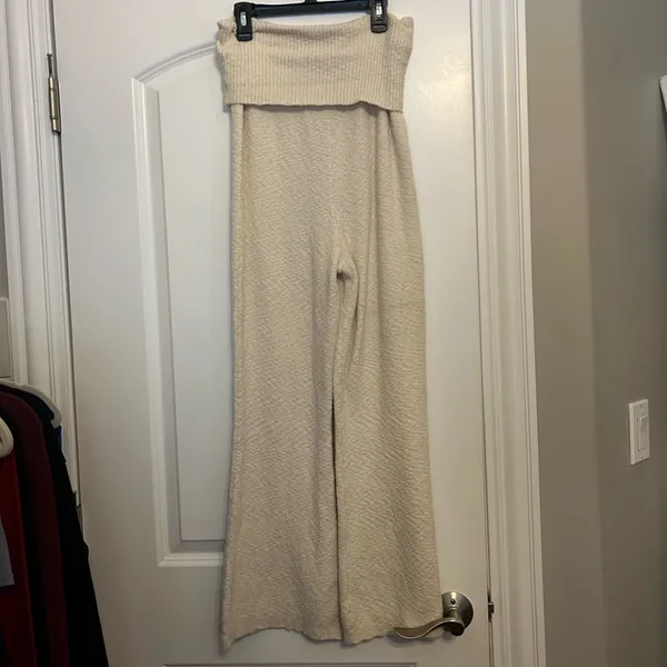 Free People Beach Knit Ribbed Foldover Pants - Image 2