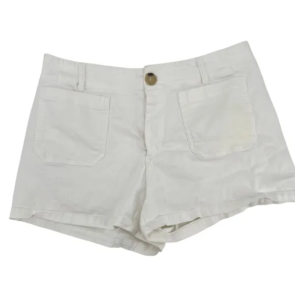 Anthropologie Maeve plus size The Colette Denim Shorts white pockets size 16 W - Image 2